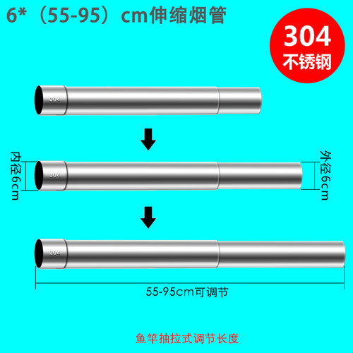 304不锈钢排烟管加厚直径60mm热水器配件弯头波纹排气管 - 图2