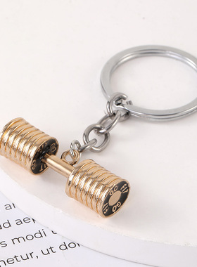 运动健身哑铃项链杠铃吊坠钥匙扣