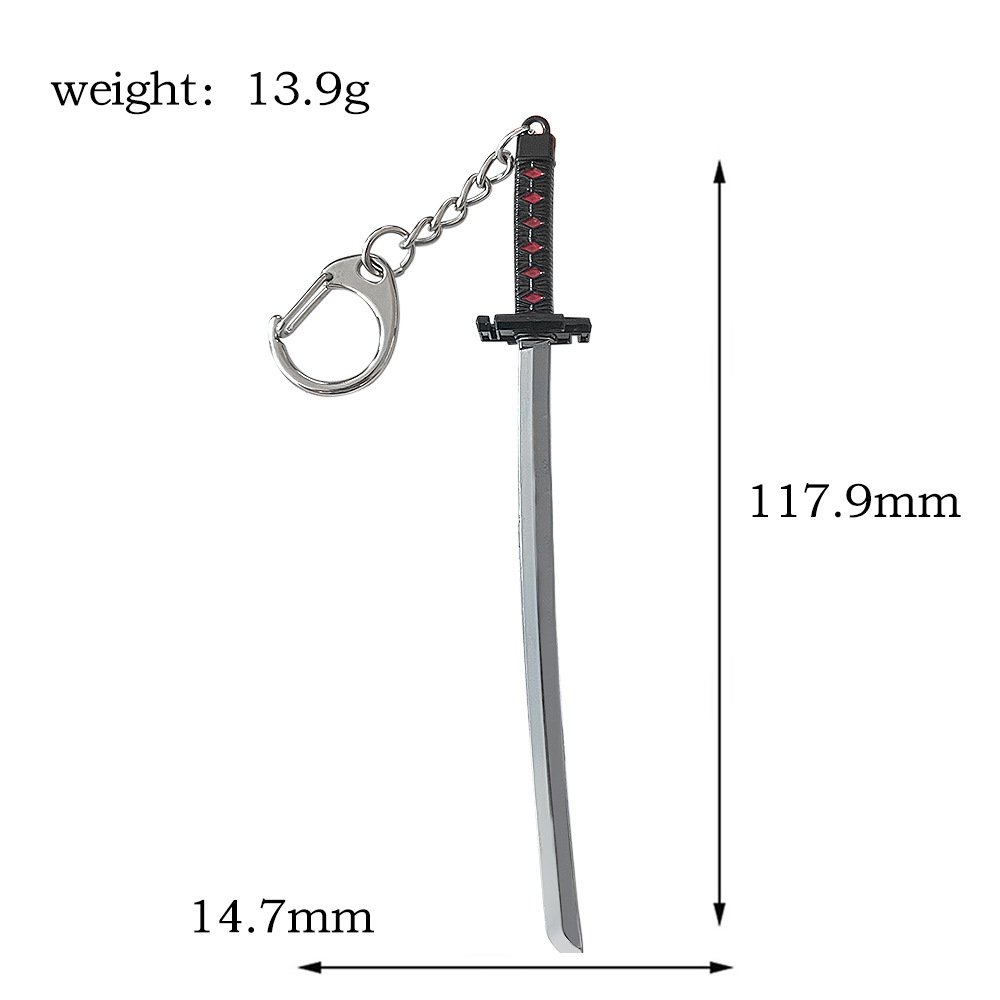 死神武器挂件黑崎一护面具项链金属吊坠钥匙扣冰轮丸模型生日礼物-图3