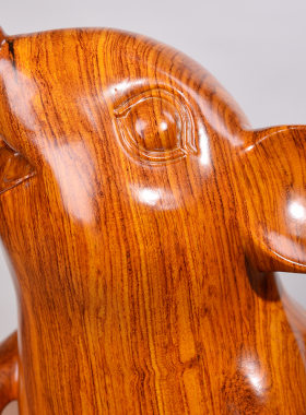 实木老鼠摆件花梨木雕刻十二生肖鼠家居客厅办公装饰品红木工艺品