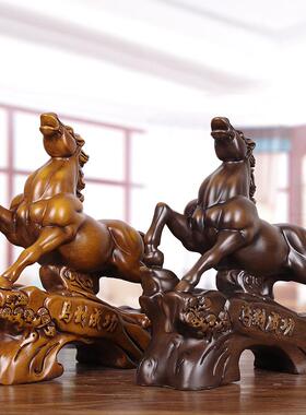 实木马摆件招财马到成功工艺品老板领导办公室桌装饰开业商务送礼