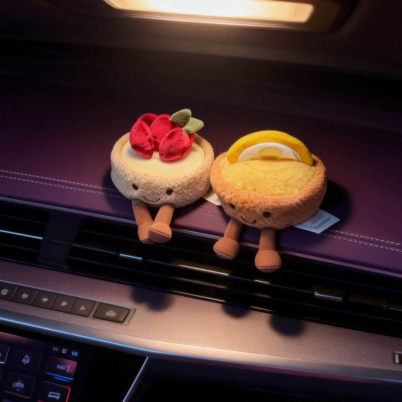 可爱草莓柠檬蛋糕汽车中控台摆件卡通玩偶车载屏幕车内装饰品创意,淘宝优惠券,粉丝福利购,淘宝优惠卷