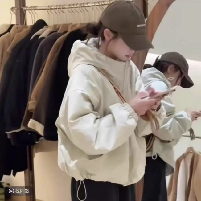 加厚加棉2025新款情侣短外套连帽宽松型双条拉链慵懒风外套女其它,淘宝优惠券,粉丝福利购,淘宝优惠卷