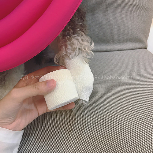 QB小犬店宠物防舔绷带纯棉自粘型绷带狗狗猫咪伤口包扎带宽5cm - 图0
