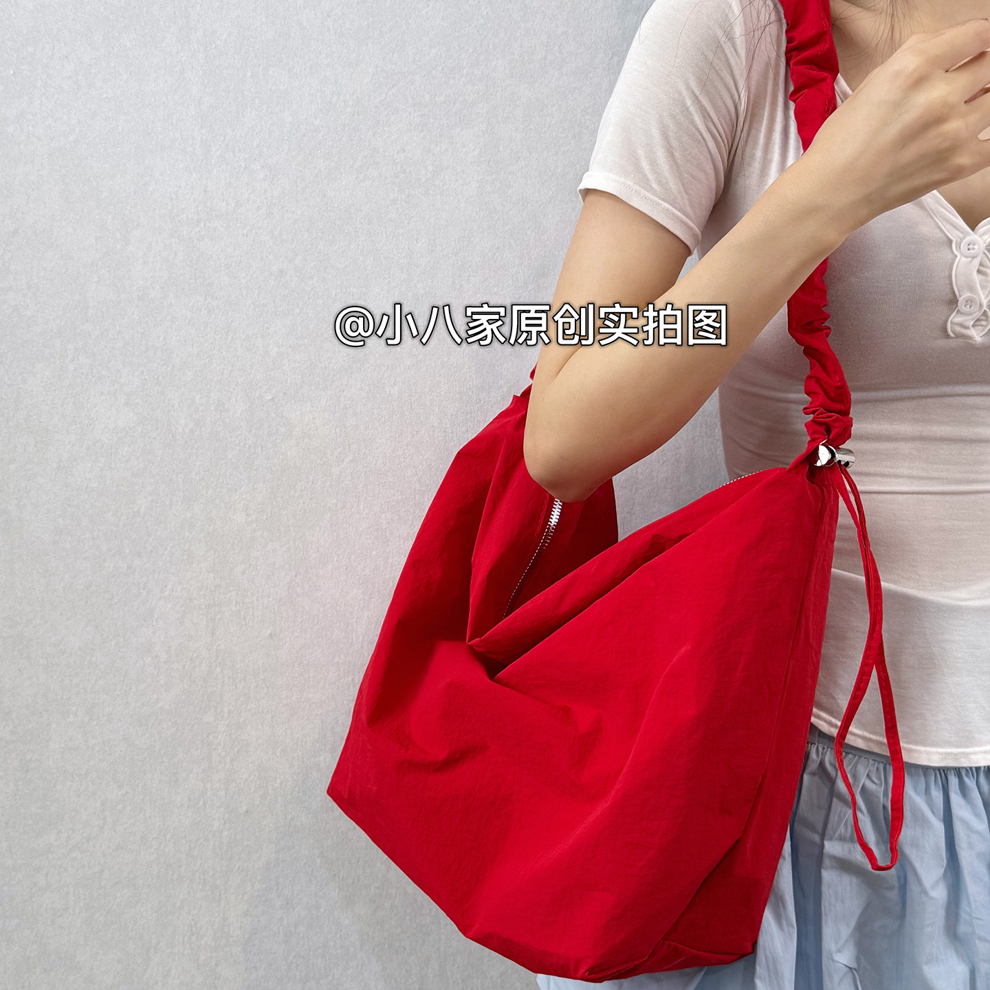 红色布包包女式2025新款通勤学生简约百搭大气轻便抽带腋下斜挎包,淘宝优惠券,粉丝福利购,淘宝优惠卷