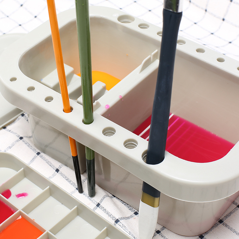 马利G51013三件套洗笔桶 多功能塑料美术用油画水粉画绘画洗笔筒 - 图1