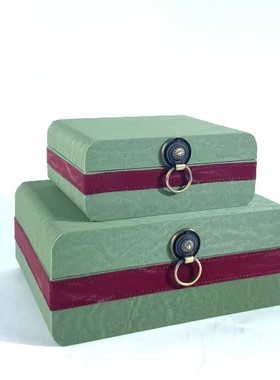 现代简约轻奢金属扣蛇纹首饰盒