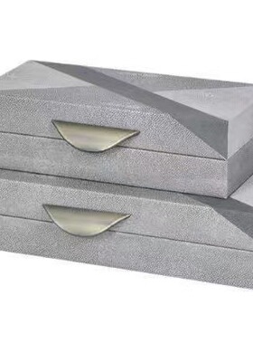 现代新中式皮革装饰盒摆件