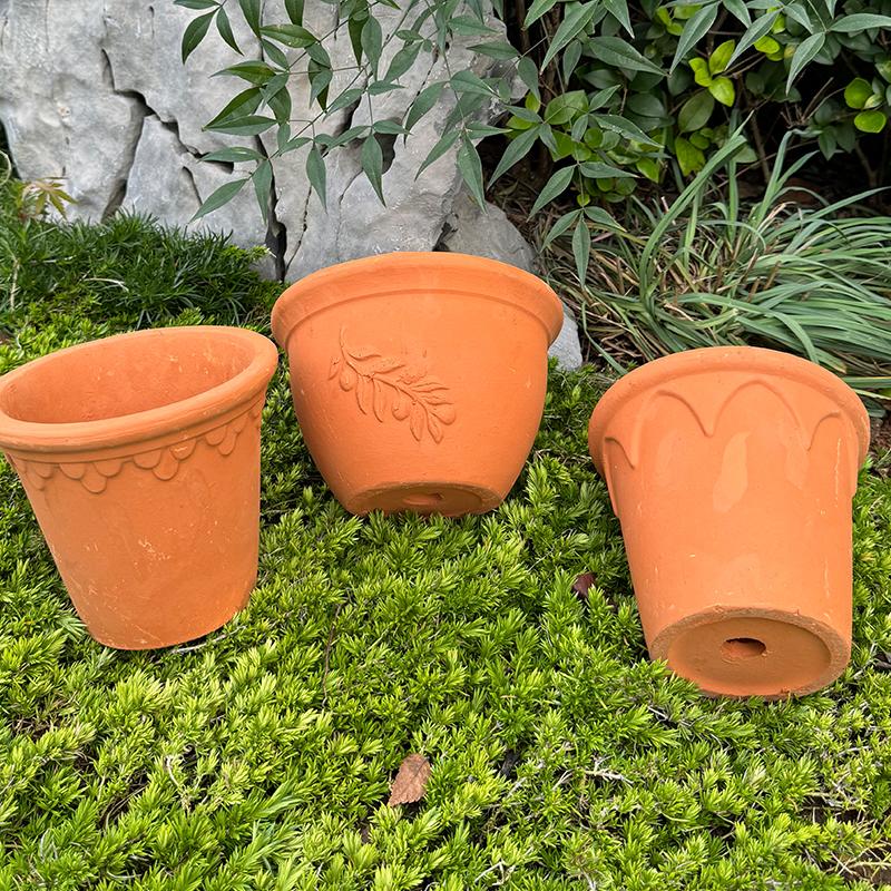 老式红陶花盆瑕疵透气吸水泥瓦盆陶罐绿植盆栽种树大号客厅庭院 - 图1