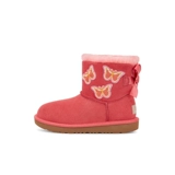 UGG Зимние детские туфли, милые модные удерживающие тепло сапоги с бантиком, средней длины