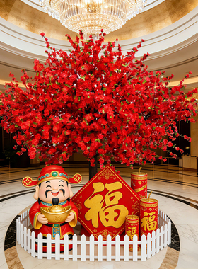 仿真桃花树假树商场新年许愿树