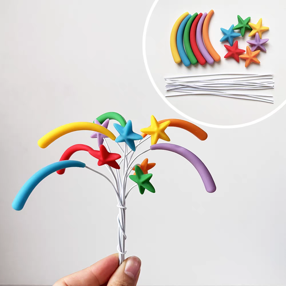 2026网红新年炫彩火花元旦跨年烘焙装扮软胶彩色礼花蛋糕装饰插件,淘宝优惠券,粉丝福利购,淘宝优惠卷