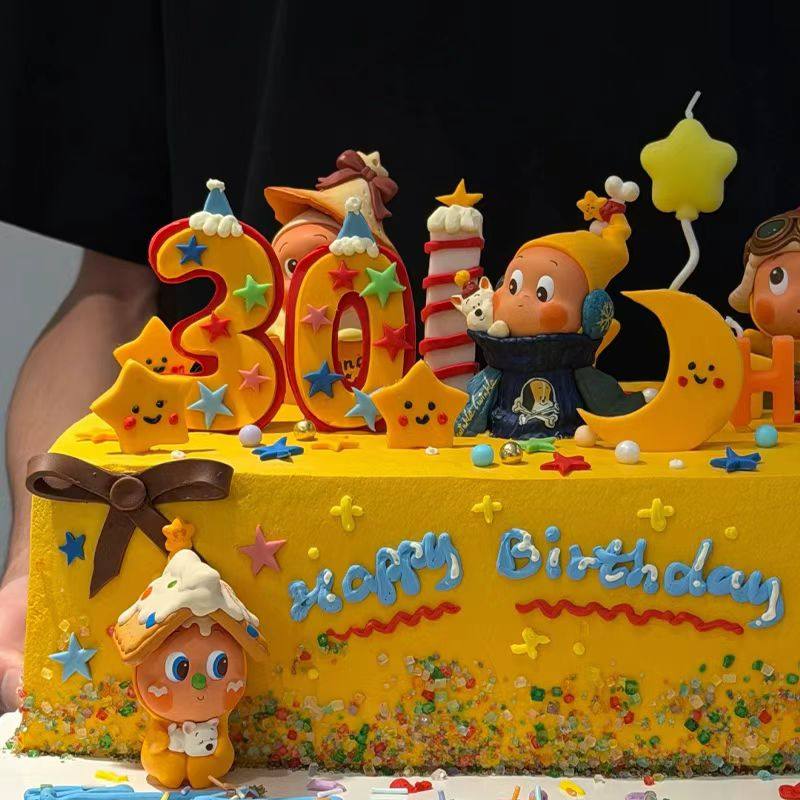 网红许愿星星人儿童周岁生日烘焙插件蛋糕装饰卡通海绵公仔摆件,淘宝优惠券,粉丝福利购,淘宝优惠卷