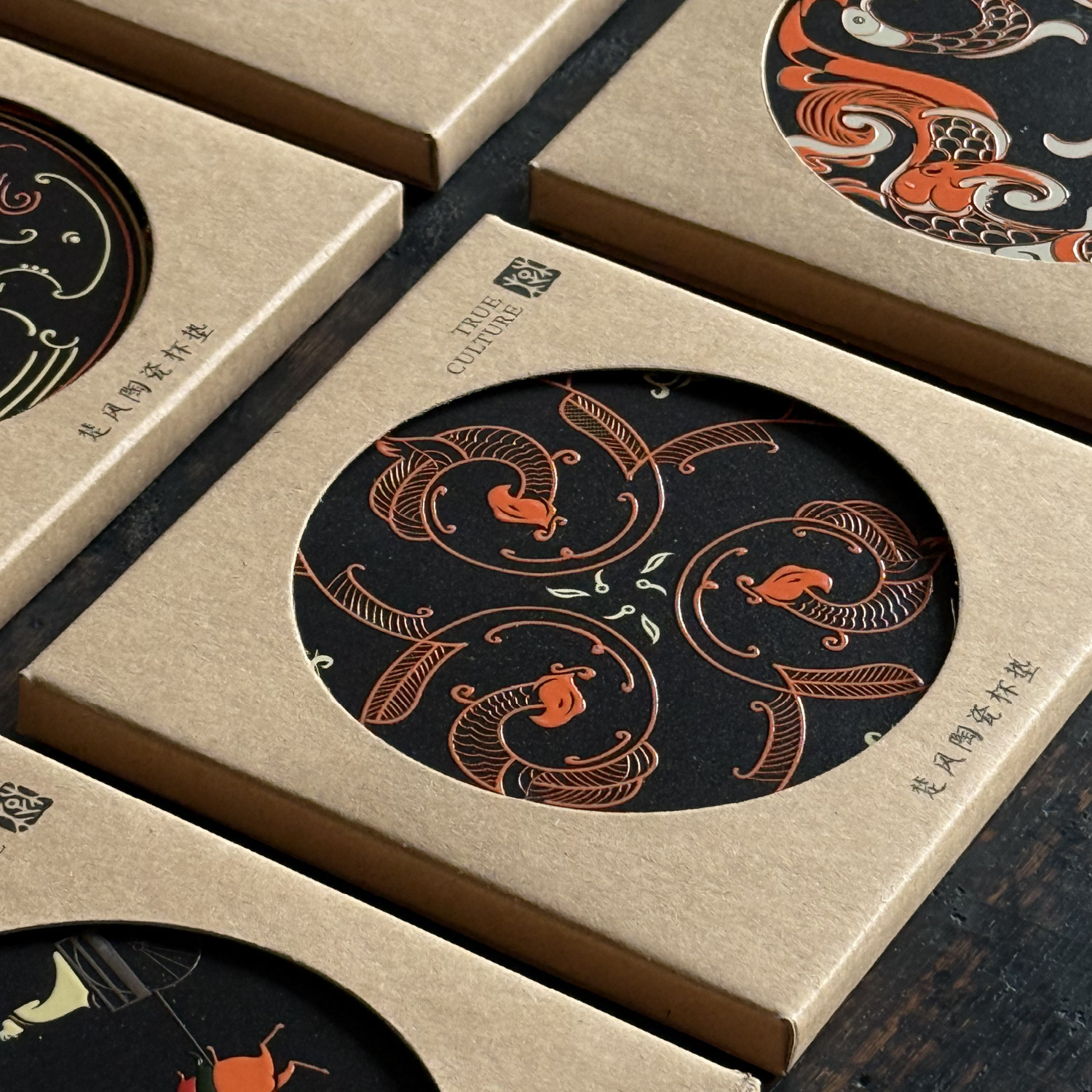 楚文化 几何纹陶瓷茶杯垫家用防烫防滑收藏送礼旅游创意伴手礼,淘宝优惠券,粉丝福利购,淘宝优惠卷