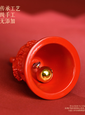 朱砂狮咬剑铃铛摆件铜铃吊坠