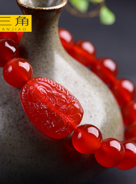 本命佛红玛瑙手串大势至菩萨