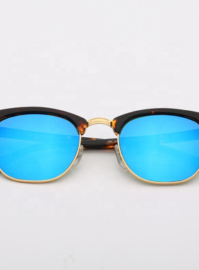 钢化玻璃偏光太阳镜板材框墨镜经典男女同款遮阳驾驶户外休闲AN E