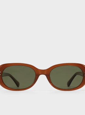 板材框明星同款墨镜椭圆形女生款太阳镜猫眼高级感显脸复古经典AN