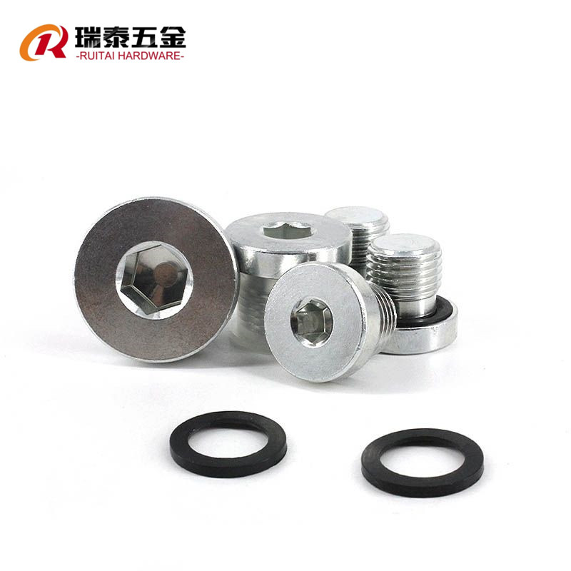 瑞泰内六角ED密封圈法兰面堵头管堵油塞螺堵螺塞G1/8G1/4M12*1.5-图1