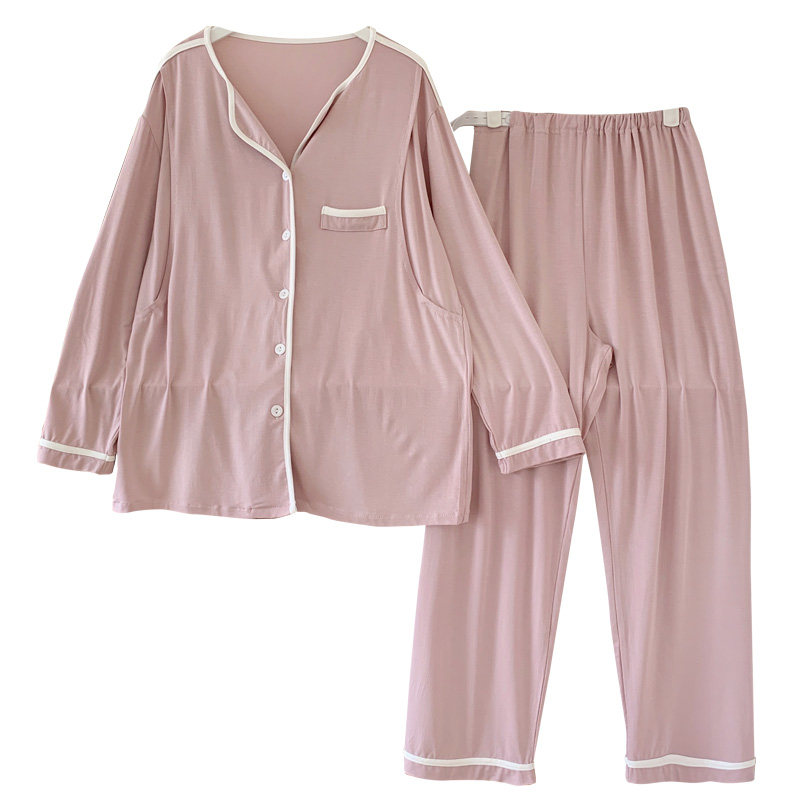 莫代尔月子服夏季产后3月份4睡衣 蓝莜娜家居服套装