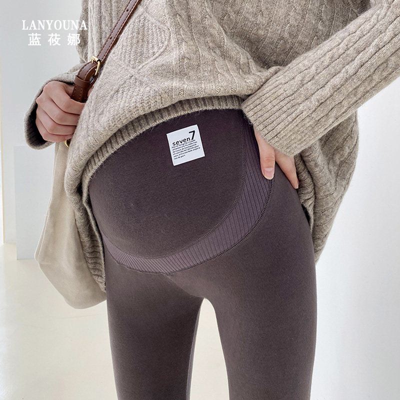 孕妇裤子冬季加绒外穿孕妇打底裤 蓝莜娜孕妇打底裤