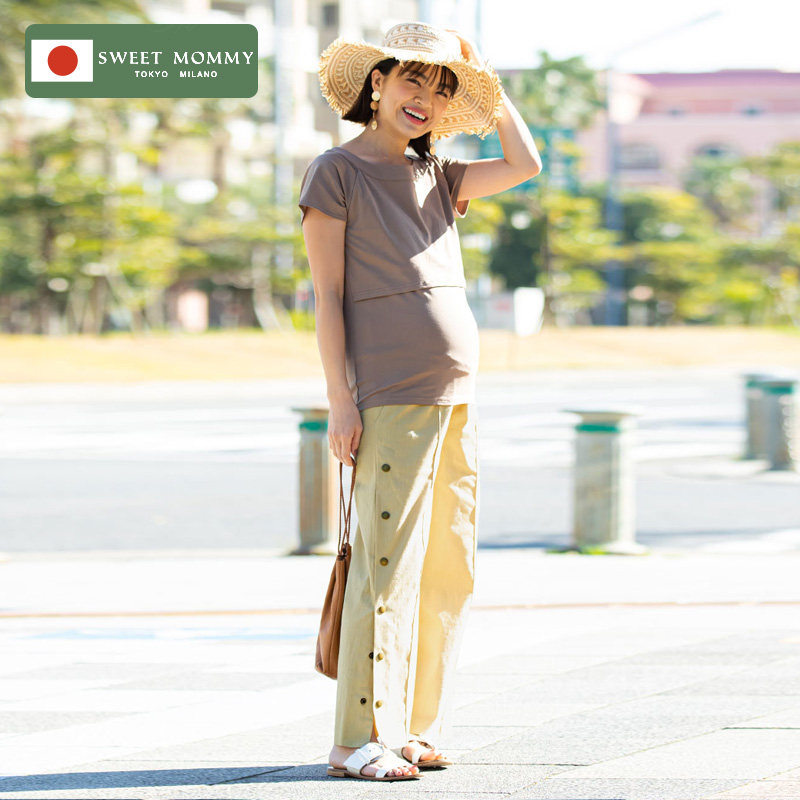 sweetmommy日本孕妇托腹宽松阔腿裤 SweetMommy海外孕妇阔腿裤