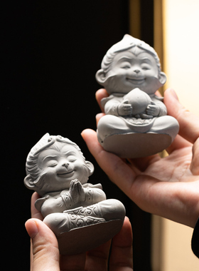 孙悟空鱼缸造景装饰佛像盆景摆件