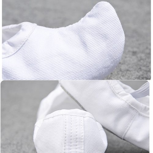 朝鲜舞鞋韩国传统勾勾鞋白色古典舞蹈鞋室内练功鞋儿童成人帆布 - 图2