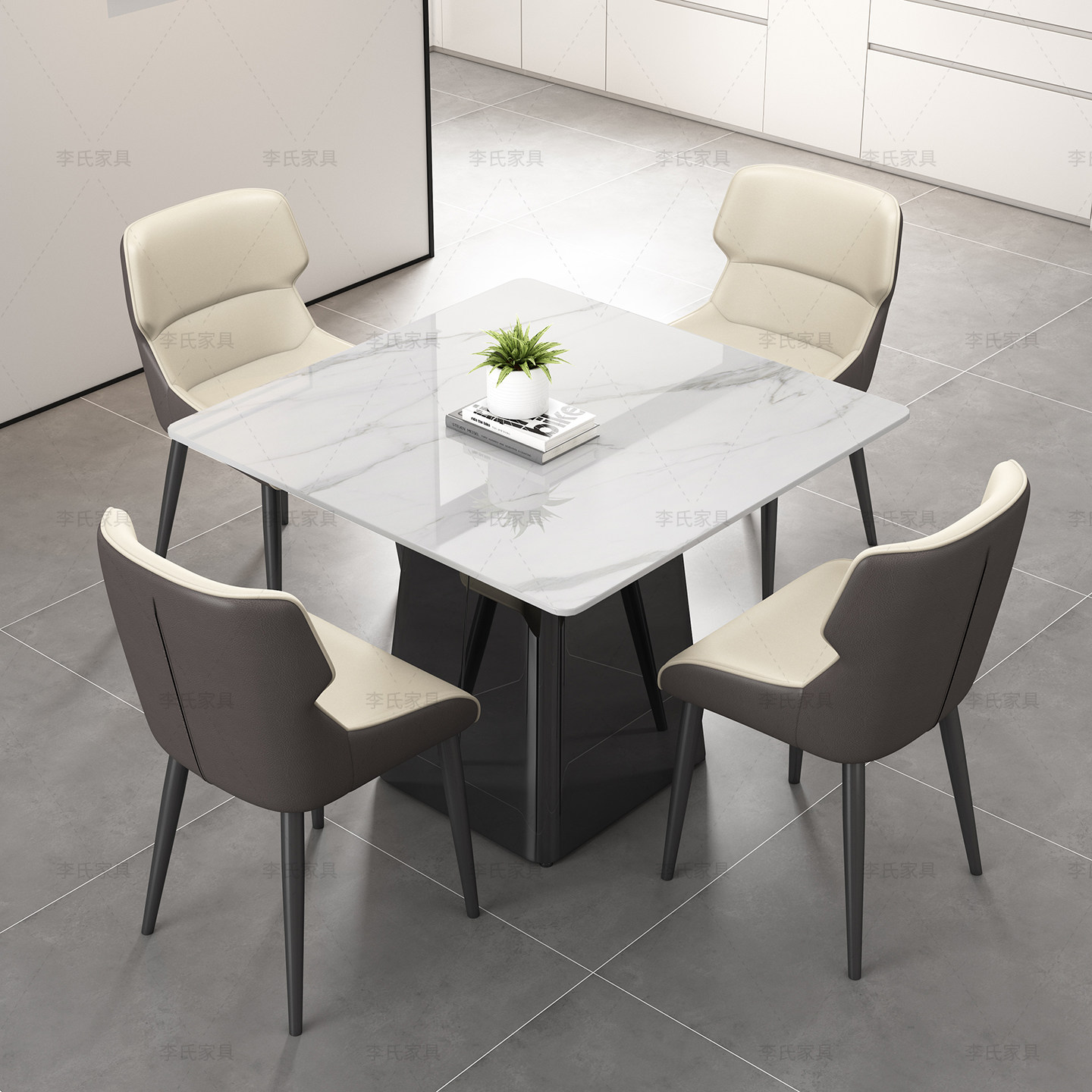 高端酒店餐厅商用正方形岩板餐桌椅休闲吧家用小方桌掼蛋打牌桌子,淘宝优惠券,粉丝福利购,淘宝优惠卷