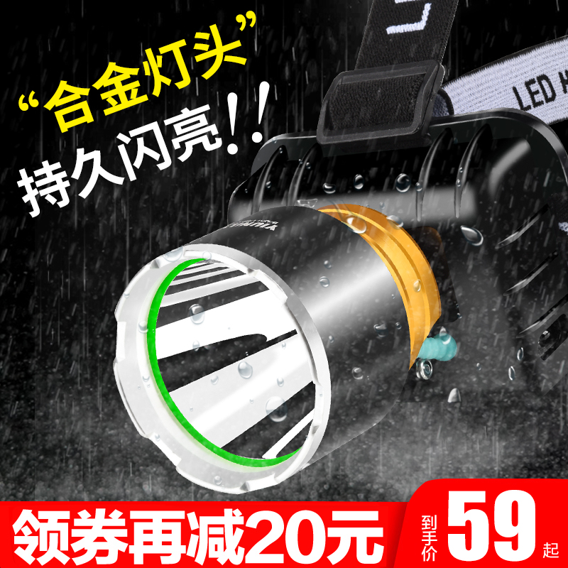 锐尼锂电强光大功率充电感应疝气超亮led超长续航头戴式矿灯头灯 - 图0