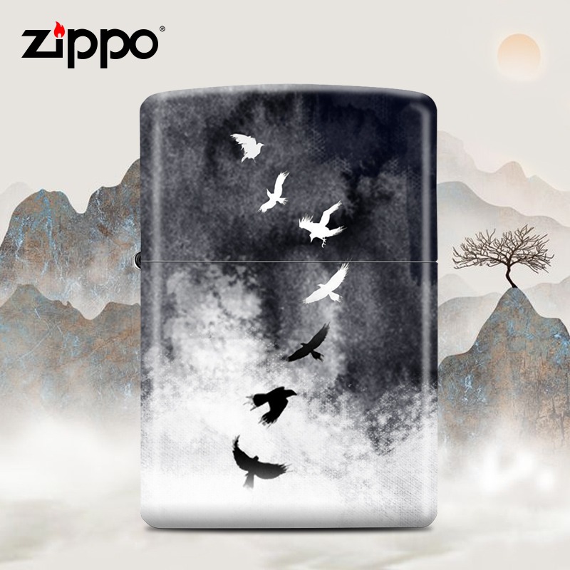 zippo打火机正版 中国风水墨龙 官方正品zipoo男士防风龙战于野 - 图1