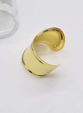 小众设计金属波浪手镯ins欧美