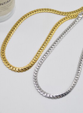 欧美个性金属蛇骨项链女