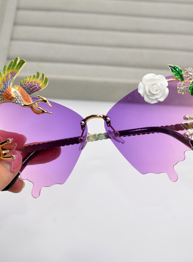 其他遮阳蝴蝶形时尚女镶钻太阳镜