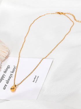 新款韩版时尚女神之泪水滴雨滴项链轻奢闺蜜学生钛钢锁骨链女生