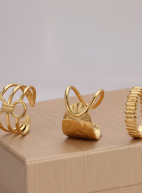 轻奢几何镂空戒指套装