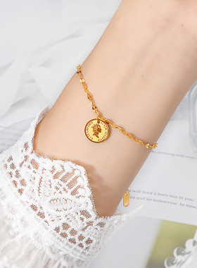 金色硬币女王手链6453
