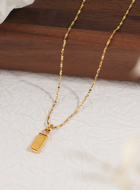 新款钛钢金条项链女42