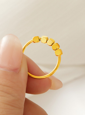 钛钢小金块轻奢戒指女