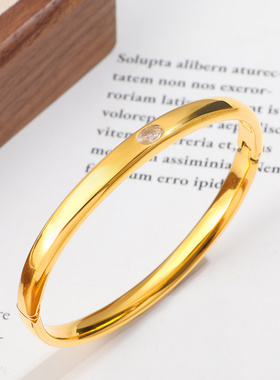 跨境热卖爆款钛钢光面椭圆单钻手