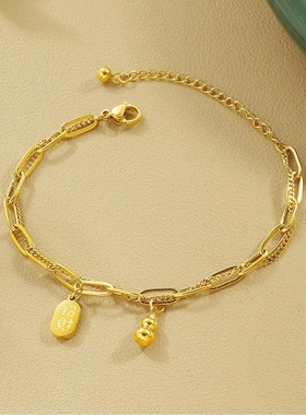 新款招财葫芦手链女小众设计轻奢