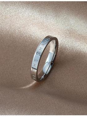 欧美跨境网红同款时尚简约窄版戒指 电镀18k玫瑰金情侣钛钢戒指