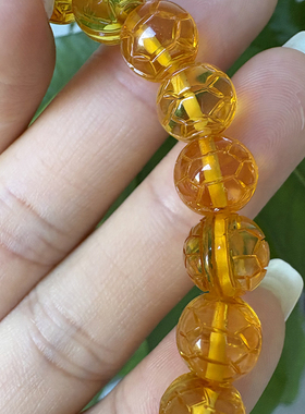 天然金珀雕刻富甲手串带证书