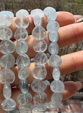 木与海天然蓝托帕石爱心手链