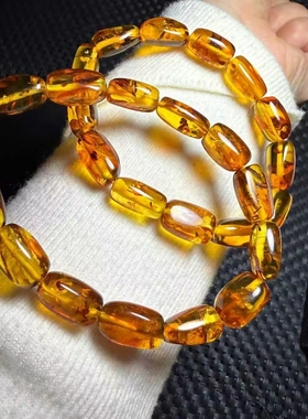 特价保真天然花珀随形手链 男女琥珀不规则手串文玩饰品可复检