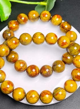 非洲天然彼得石方糖手链棕黄色暴风雨石手串礼物地球纹饰品女
