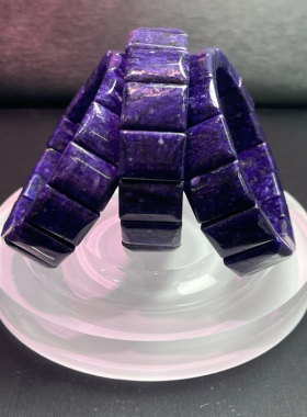 加色紫龙晶查罗石仿保真手串