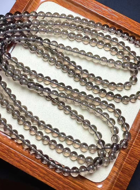 天然茶曜石多圈手链 男女款三圈冰种黑耀石水晶手串饰品礼物