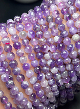 天然梦幻紫多圈手链女单圈薰衣草色紫晶手串转运珠民族风时尚饰品