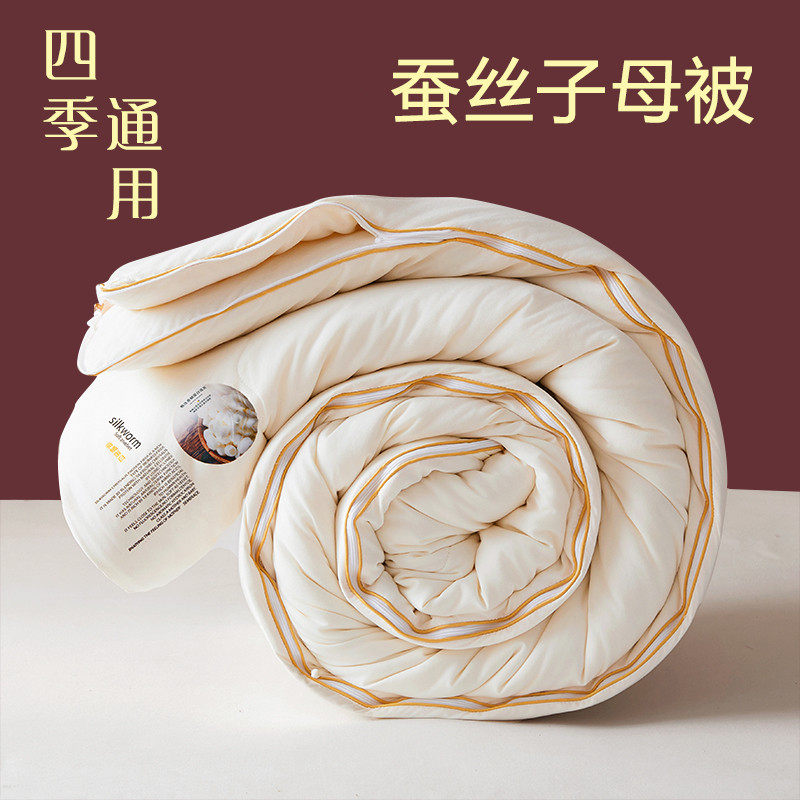 手工蚕丝被桑蚕丝被子母被二合一拉链款春秋被芯双人冬被四季通用,淘宝优惠券,粉丝福利购,淘宝优惠卷